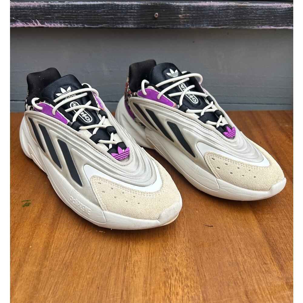 Adidas Ozelia Sneakers Womens Size 9 White Black Purple Adiprene Running Shoes - Picture 4 of 9
